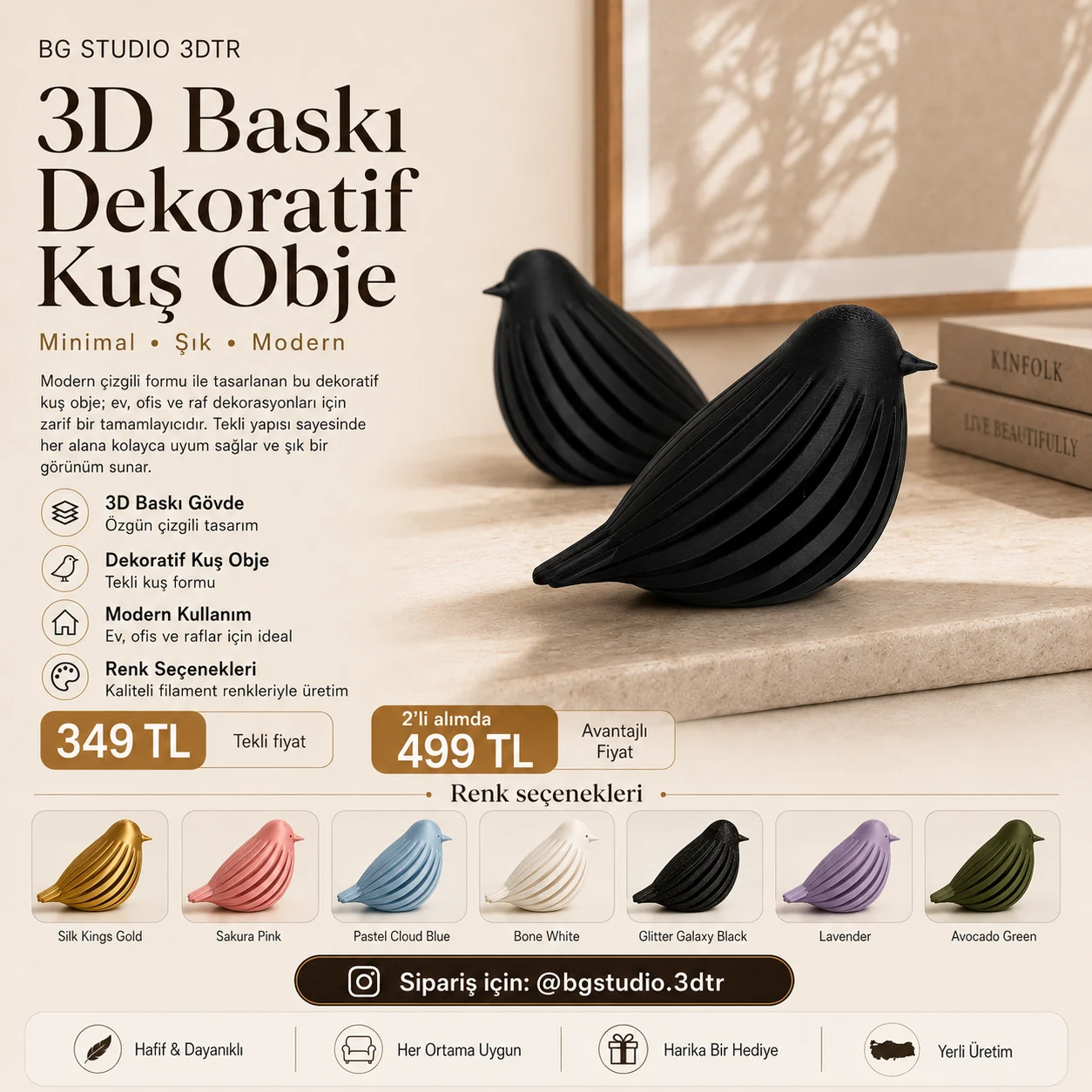 Dekoratif Kuş Obje ürün afişi