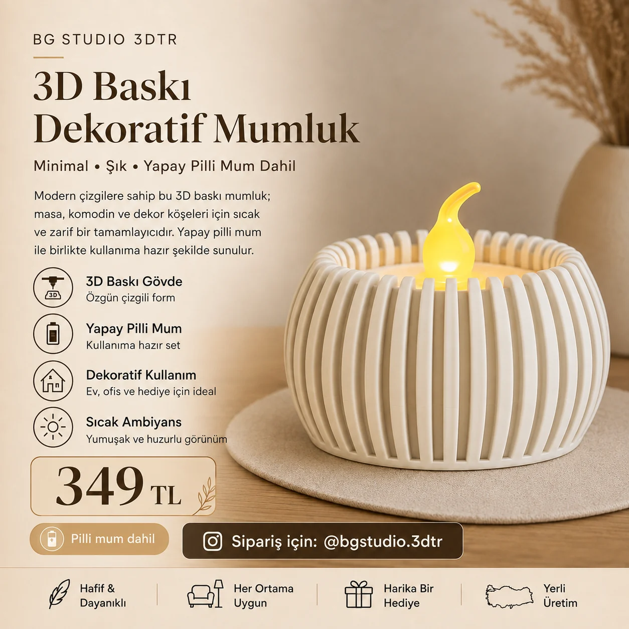 Dekoratif Mumluk ürün afişi
