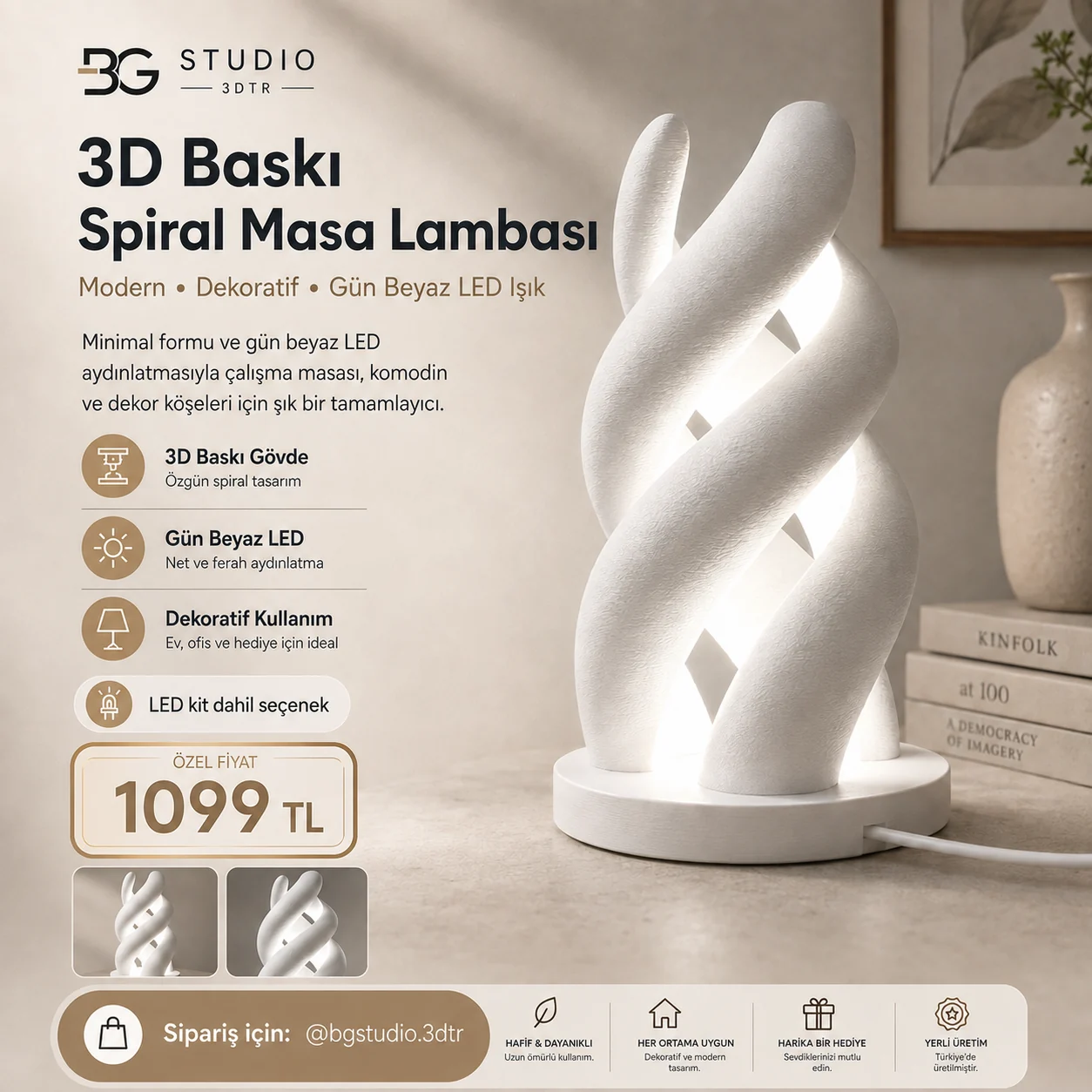 Spiral Masa Lambası ürün afişi